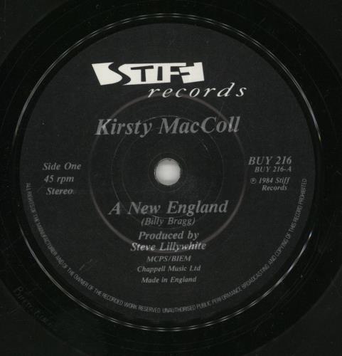 Kirsty MacColl A New England - 2nd 7" vinyl single (7 inch record / 45) UK KIR07AN150667