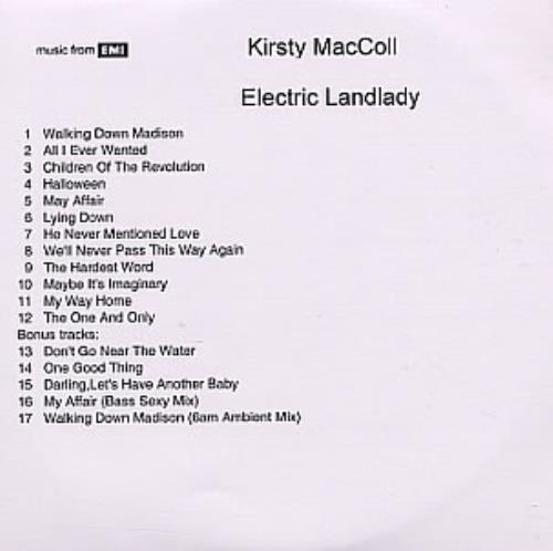 Kirsty MacColl Electric Landlady CD-R acetate UK KIRCREL319354