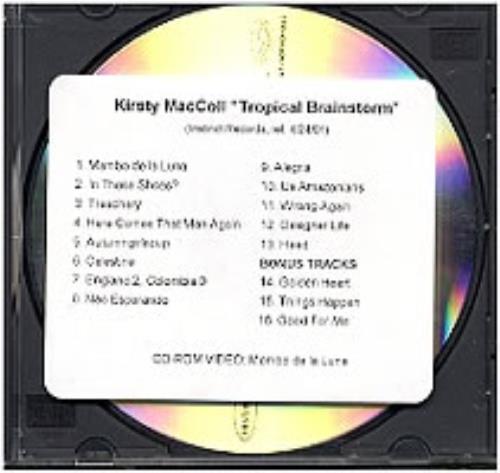Kirsty MacColl Tropical Brainstorm CD-R acetate US KIRCRTR182162
