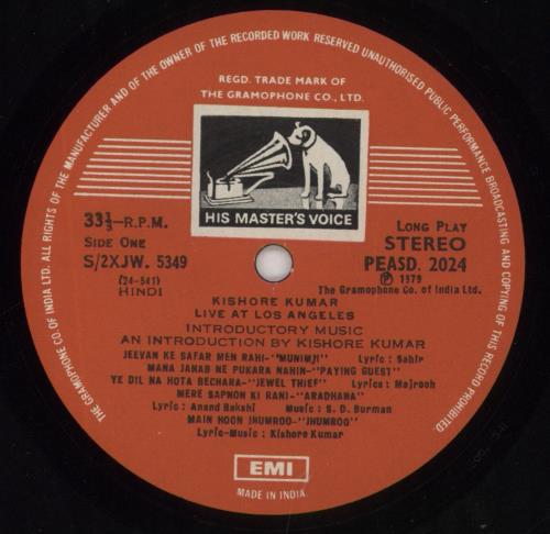 Kishore Kumar Live At Los Angeles 2-LP vinyl record set (Double LP Album) Indian 4RU2LLI848851