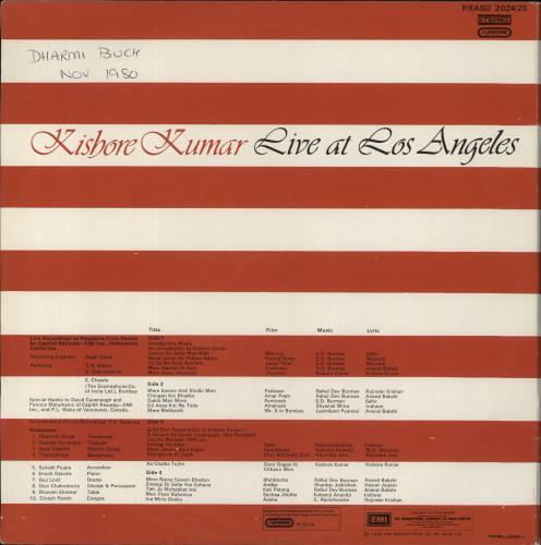Kishore Kumar Live At Los Angeles 2-LP vinyl record set (Double LP Album) Indian 4RU2LLI848851