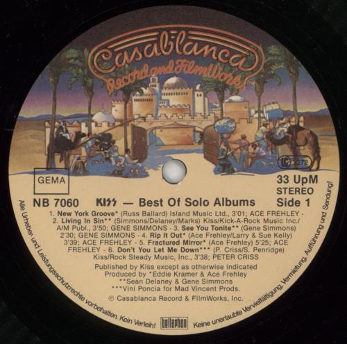 Kiss Best Of Solo Albums - 1st vinyl LP album (LP record) German KISLPBE863901