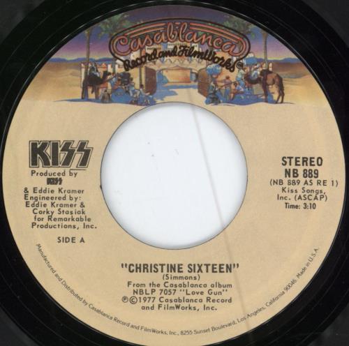 Kiss Christine Sixteen 7" vinyl single (7 inch record / 45) US KIS07CH406418