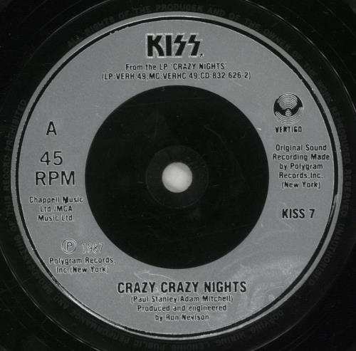 Kiss Crazy Crazy Nights 7" vinyl single (7 inch record / 45) UK KIS07CR13971
