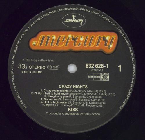 Kiss Crazy Nights vinyl LP album (LP record) Dutch KISLPCR833232