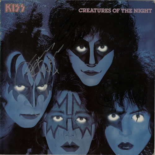 Kiss Creatures Of The Night - Autographed vinyl LP album (LP record) UK KISLPCR574629