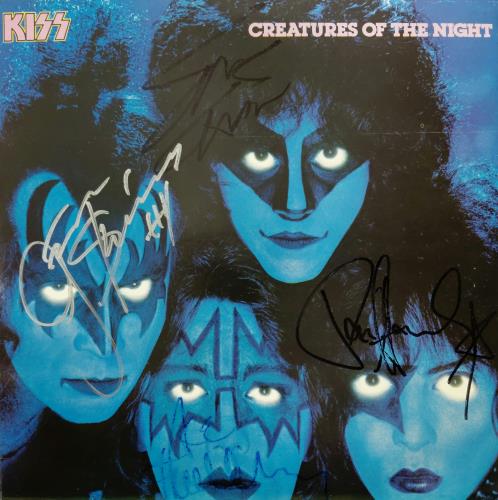 Kiss Creatures Of The Night - Autographed vinyl LP album (LP record) UK KISLPCR654536