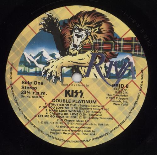 Kiss Double Platinum - Misprinted Riva Labels 2-LP vinyl record set (Double LP Album) UK KIS2LDO856757