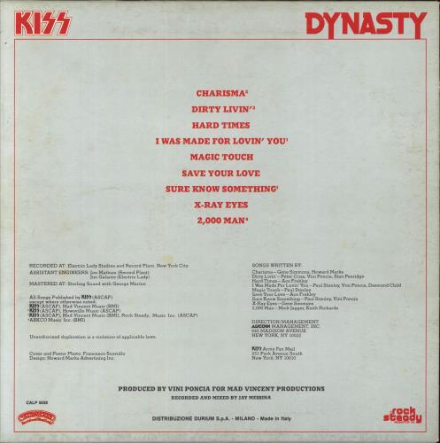 Kiss Dynasty - EX vinyl LP album (LP record) Italian KISLPDY829792