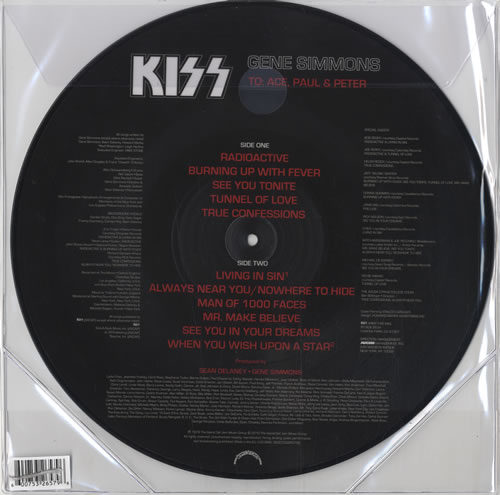Kiss Gene Simmons picture disc LP (vinyl picture disc album) UK KISPDGE518618