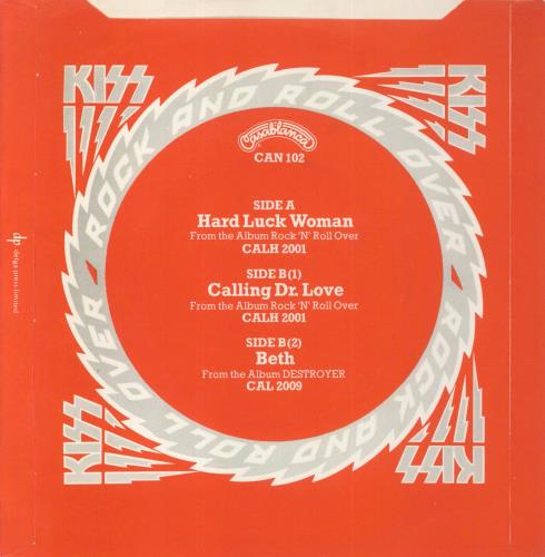 Kiss Hard Luck Woman - Translucent Vinyl + Sleeve EX 7" vinyl single (7 inch record / 45) UK KIS07HA861028