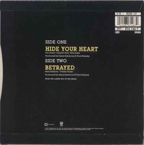 Kiss Hide Your Heart 7" vinyl single (7 inch record / 45) UK KIS07HI35616