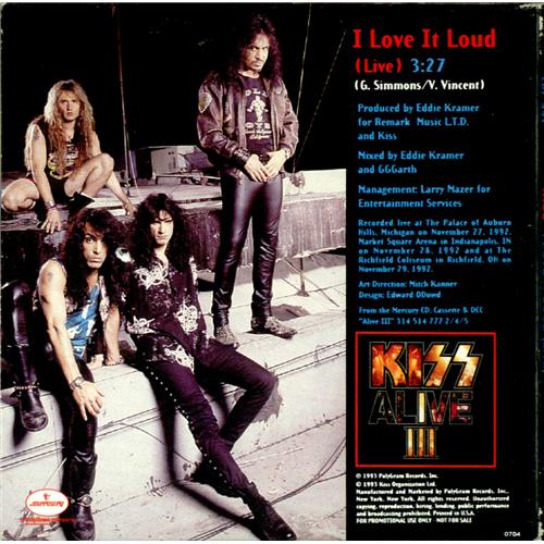 Kiss I Love It Loud Gatefold Sleeve US Promo CD single (CD5 / 5 Kiss I Love It Loud Gatefold Sleeve US Promo CD single (CD5 / 5