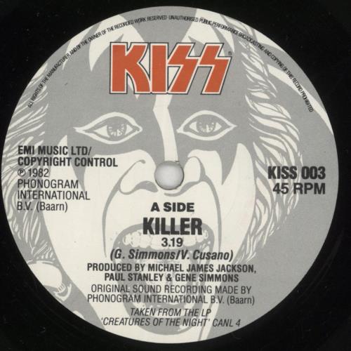 Kiss Killer - P/S 7" vinyl single (7 inch record / 45) UK KIS07KI865673