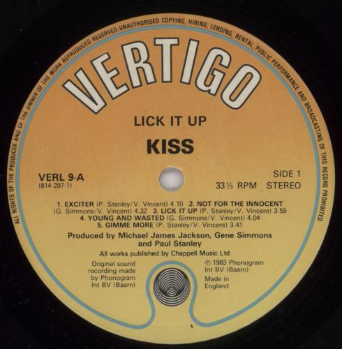 Kiss Lick It Up - EX vinyl LP album (LP record) UK KISLPLI893869