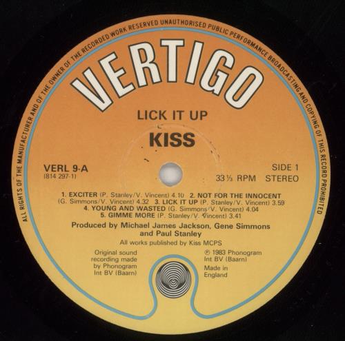 Kiss Lick It Up vinyl LP album (LP record) UK KISLPLI865529