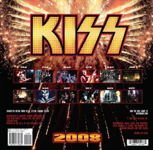 Kiss Official Calendar 2008 calendar UK KISCAOF395647