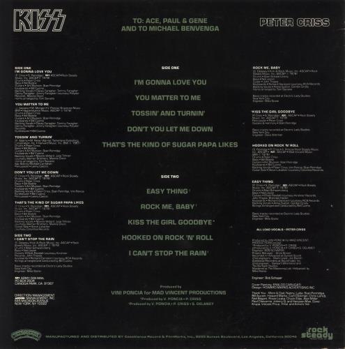 Kiss Peter Criss picture disc LP (vinyl picture disc album) US KISPDPE06523