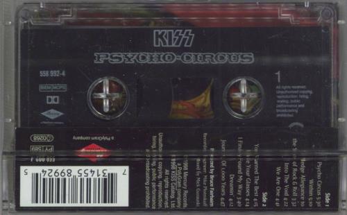 Kiss Psycho Circus cassette album UK KISCLPS789656