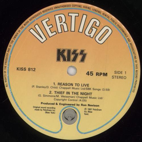 Kiss Reason To Live 12" vinyl single (12 inch record / Maxi-single) UK KIS12RE14442