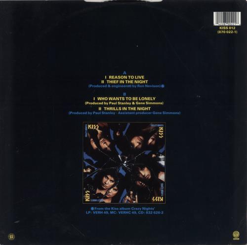 Kiss Reason To Live 12" vinyl single (12 inch record / Maxi-single) UK KIS12RE14442
