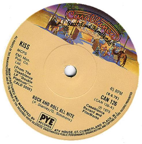 Kiss Rock And Roll All Nite 7" vinyl single (7 inch record / 45) UK KIS07RO382409