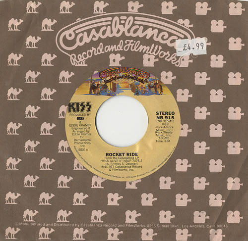 Kiss Rocket Ride 7" vinyl single (7 inch record / 45) US KIS07RO57311