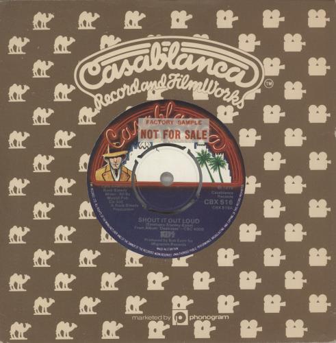 Kiss Shout It Out Loud - Factory Sample Stickered 7" vinyl single (7 inch record / 45) UK KIS07SH115194