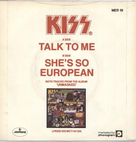 Kiss Talk To Me + Sleeve - EX 7" vinyl single (7 inch record / 45) UK KIS07TA702982