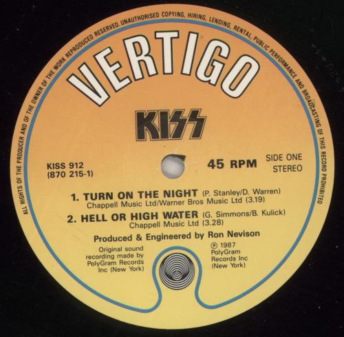 Kiss Turn On The Night 12" vinyl single (12 inch record / Maxi-single) UK KIS12TU14427