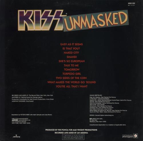 Kiss Unmasked - EX vinyl LP album (LP record) UK KISLPUN836454