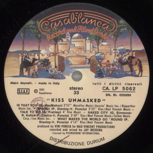 Kiss Unmasked vinyl LP album (LP record) Italian KISLPUN14408