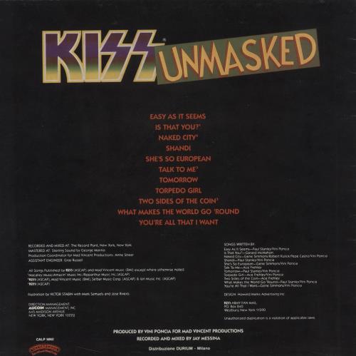 Kiss Unmasked vinyl LP album (LP record) Italian KISLPUN14408