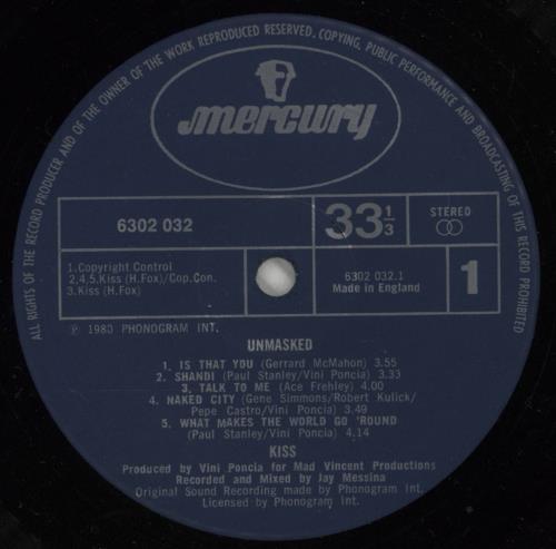 Kiss Unmasked vinyl LP album (LP record) Portuguese KISLPUN16852