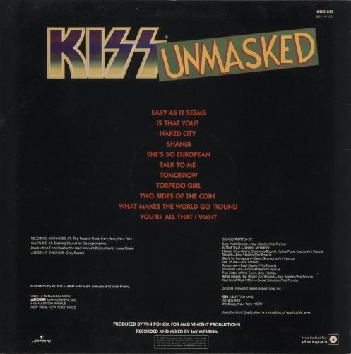 Kiss Unmasked vinyl LP album (LP record) Portuguese KISLPUN16852
