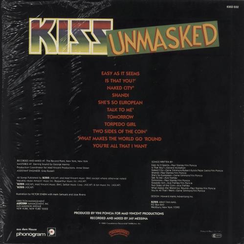 Kiss Unmasked vinyl LP album (LP record) Dutch KISLPUN865534