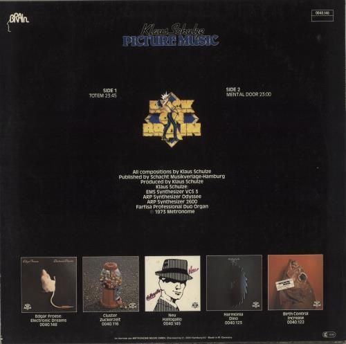 Klaus Schulze Picture Music vinyl LP album (LP record) German ULZLPPI337595