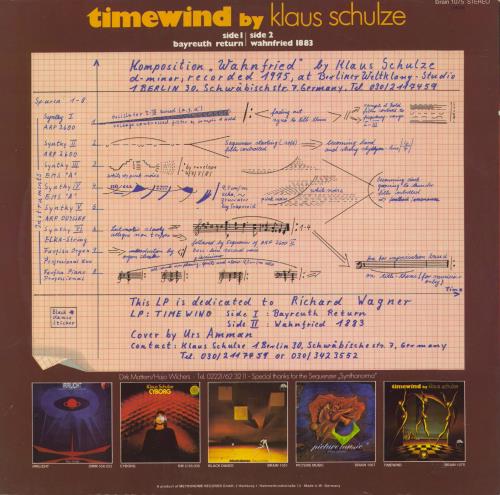 Klaus Schulze Timewind vinyl LP album (LP record) German ULZLPTI828699