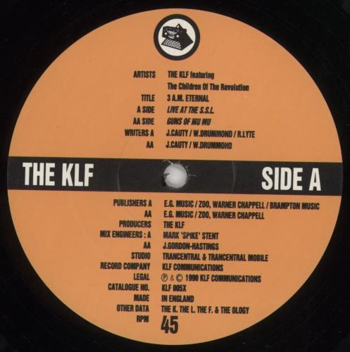 KLF 3 A.M. Eternal (Live At The S.S.L.) 12" vinyl single (12 inch record / Maxi-single) UK KLF12AM27263