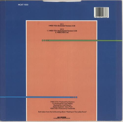 Klymaxx Miss You 12" vinyl single (12 inch record / Maxi-single) UK XXK12MI660183