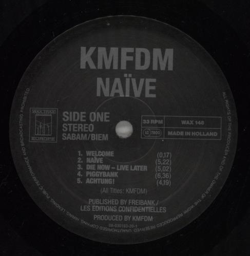 KMFDM Naive vinyl LP album (LP record) Dutch KM7LPNA879966