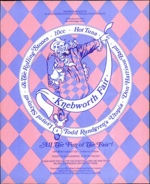 Knebworth Knebworth Fair 1976 UK Promo handbill (298125)