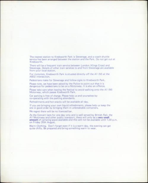 Knebworth Knebworth Fair 1976 handbill UK KB6HBKN298125