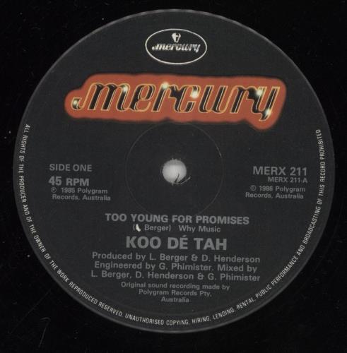 Koo D� Tah Too Young For Promises 12" vinyl single (12 inch record / Maxi-single) Australian 87012TO861625