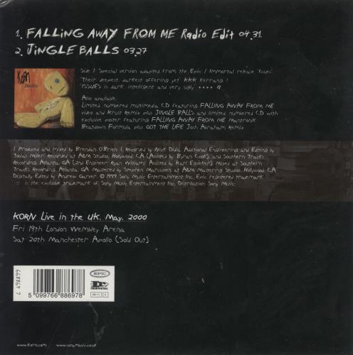 Korn Falling Away From Me 7" vinyl single (7 inch record / 45) UK KOR07FA870223