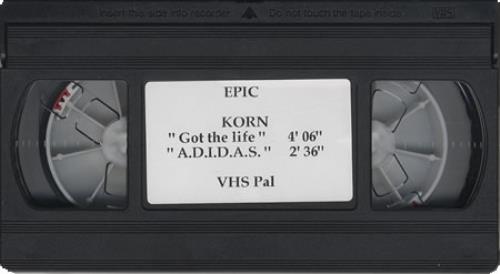 Korn Got The Life/A.D.I.D.A.S video (VHS or PAL or NTSC) UK KORVIGO190376