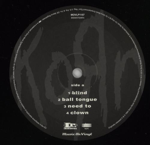 Korn Korn - 180 Gram Vinyl 2-LP vinyl record set (Double LP Album) UK KOR2LKO778227