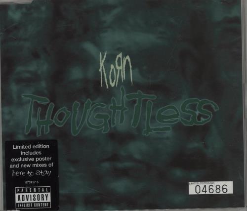 Korn Thoughtless CD single (CD5 / 5") UK KORC5TH681491