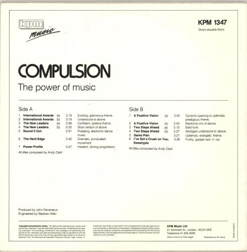 KPM Library Compulsion vinyl LP album (LP record) UK KP1LPCO689320