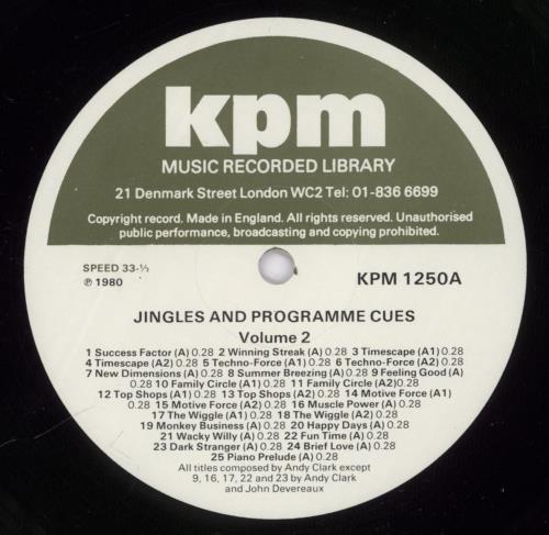 KPM Library Jingles And Programme Cues Volume 2 vinyl LP album (LP record) UK KP1LPJI892923
